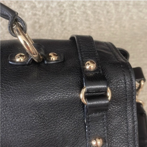 Danier Black Leather Satchel Purse Bag Crossbody Strap - Picture 6 of 16